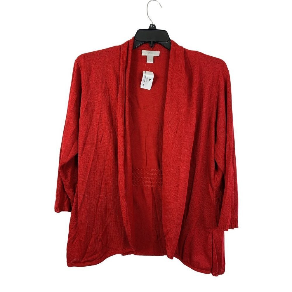 CJ Banks Women's Cherry Red Cardigan
